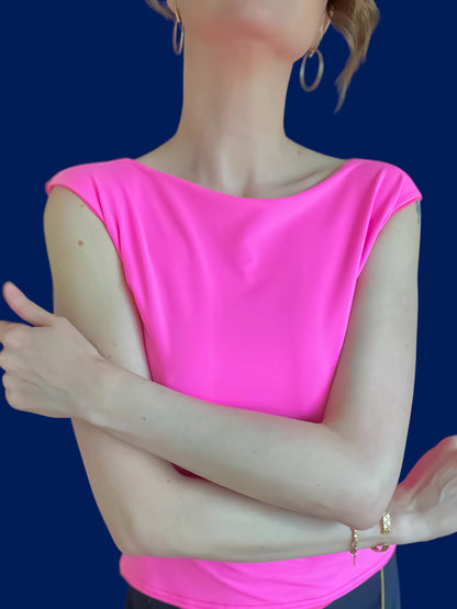 Versatile sleeveless tango top with closed shoulders