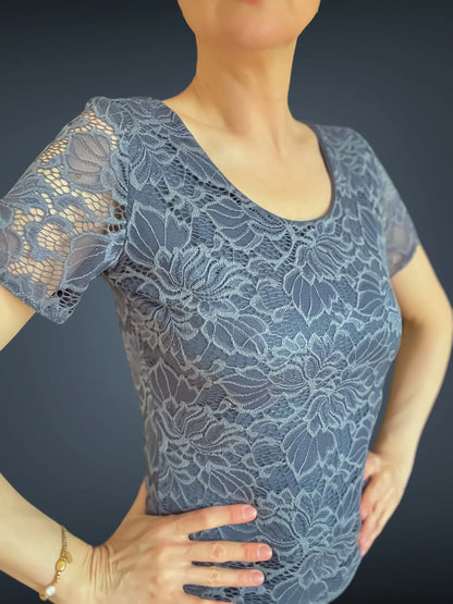 Elegant lace tango top with delicate sheer effect