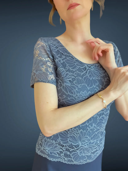 Elegant lace tango top with delicate sheer effect