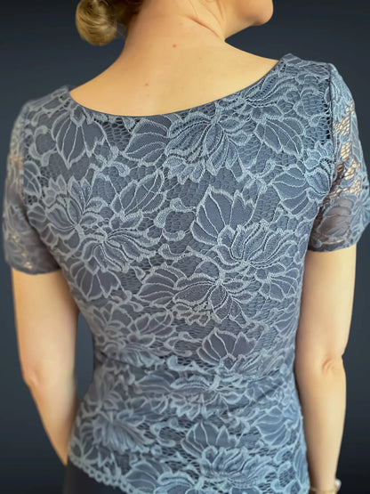 Elegant lace tango top with delicate sheer effect