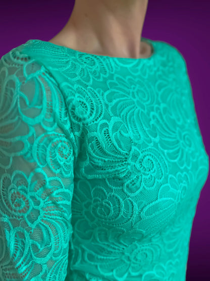 Haut de tango en dentelle Tiffany à manches longues et doublure en jersey