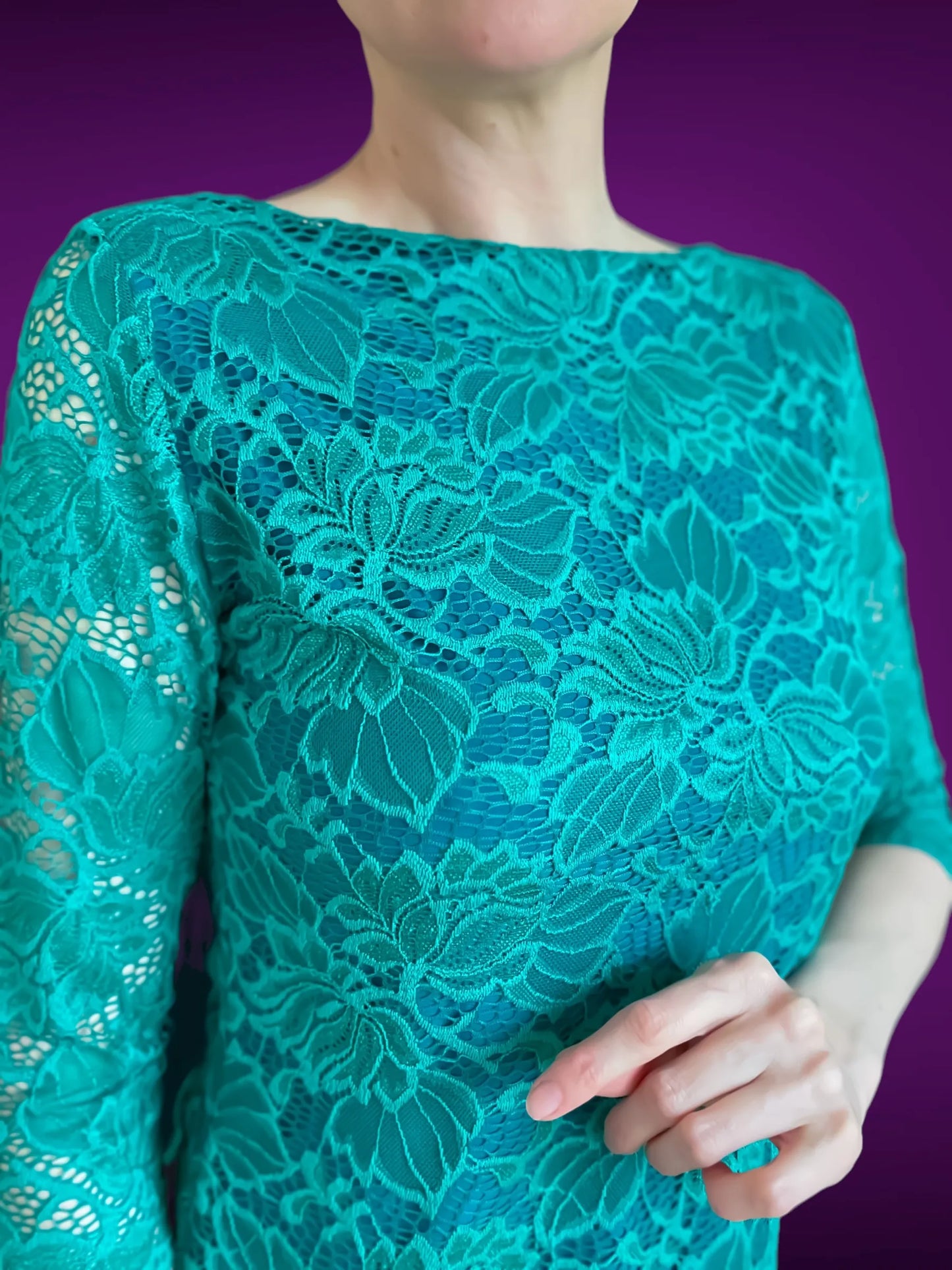 Haut tango exclusif en dentelle avec doublure en jersey