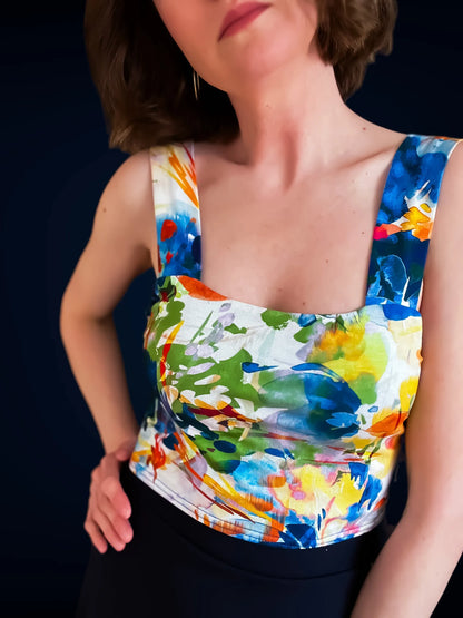 Comfortable lined jersey tango top for graceful movement