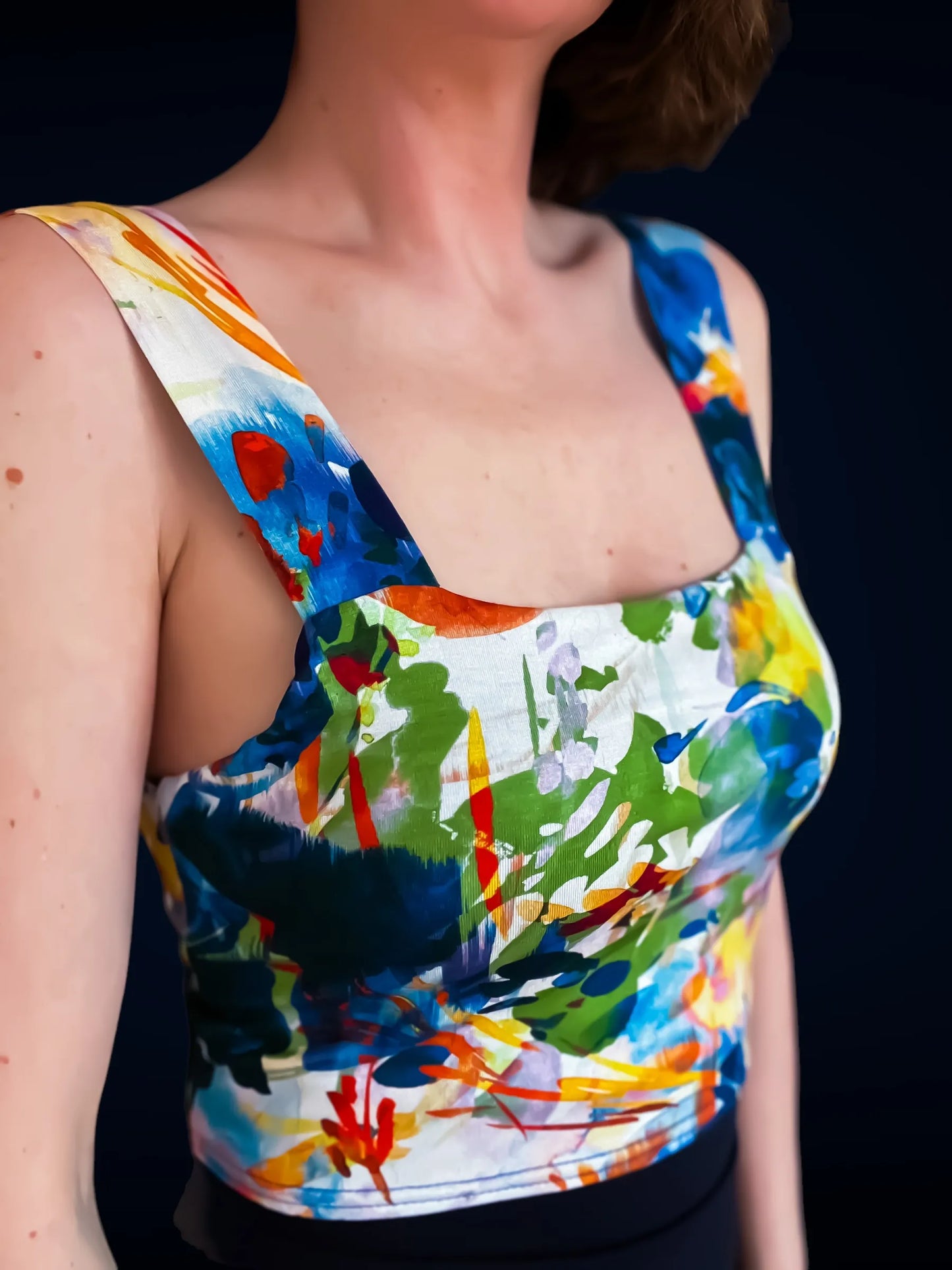 Comfortable lined jersey tango top for graceful movement