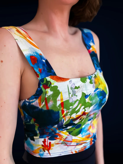 Comfortable lined jersey tango top for graceful movement