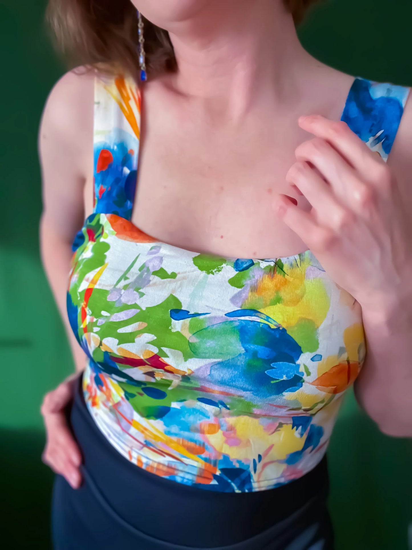 Comfortable lined jersey tango top for graceful movement