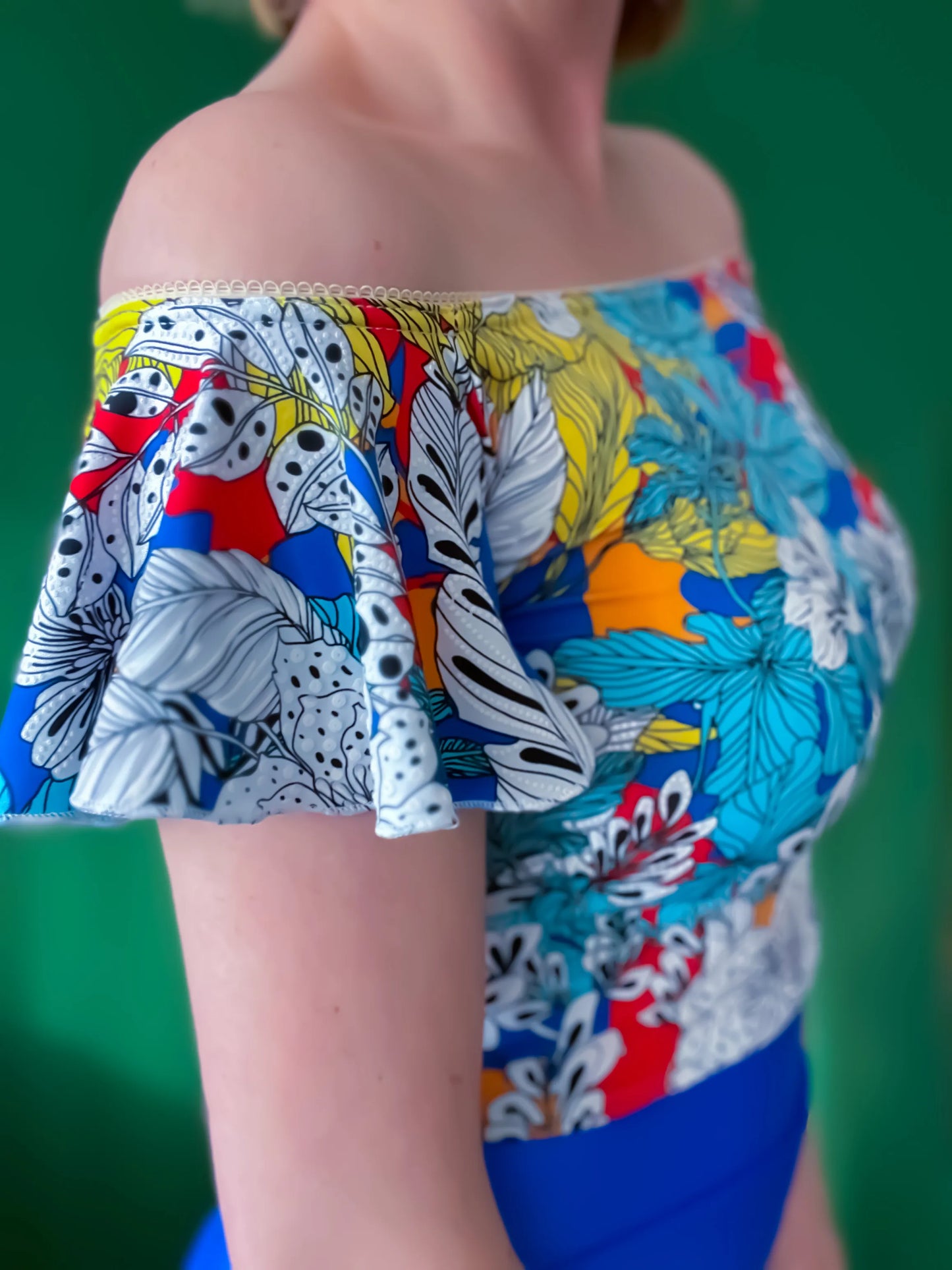 Floral tango tube top in silky jersey - one of a kind