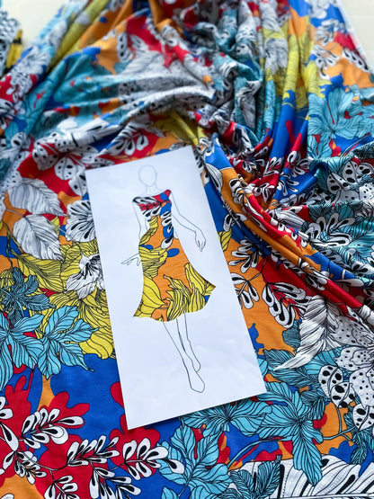 Floral tango tube top in silky jersey - one of a kind