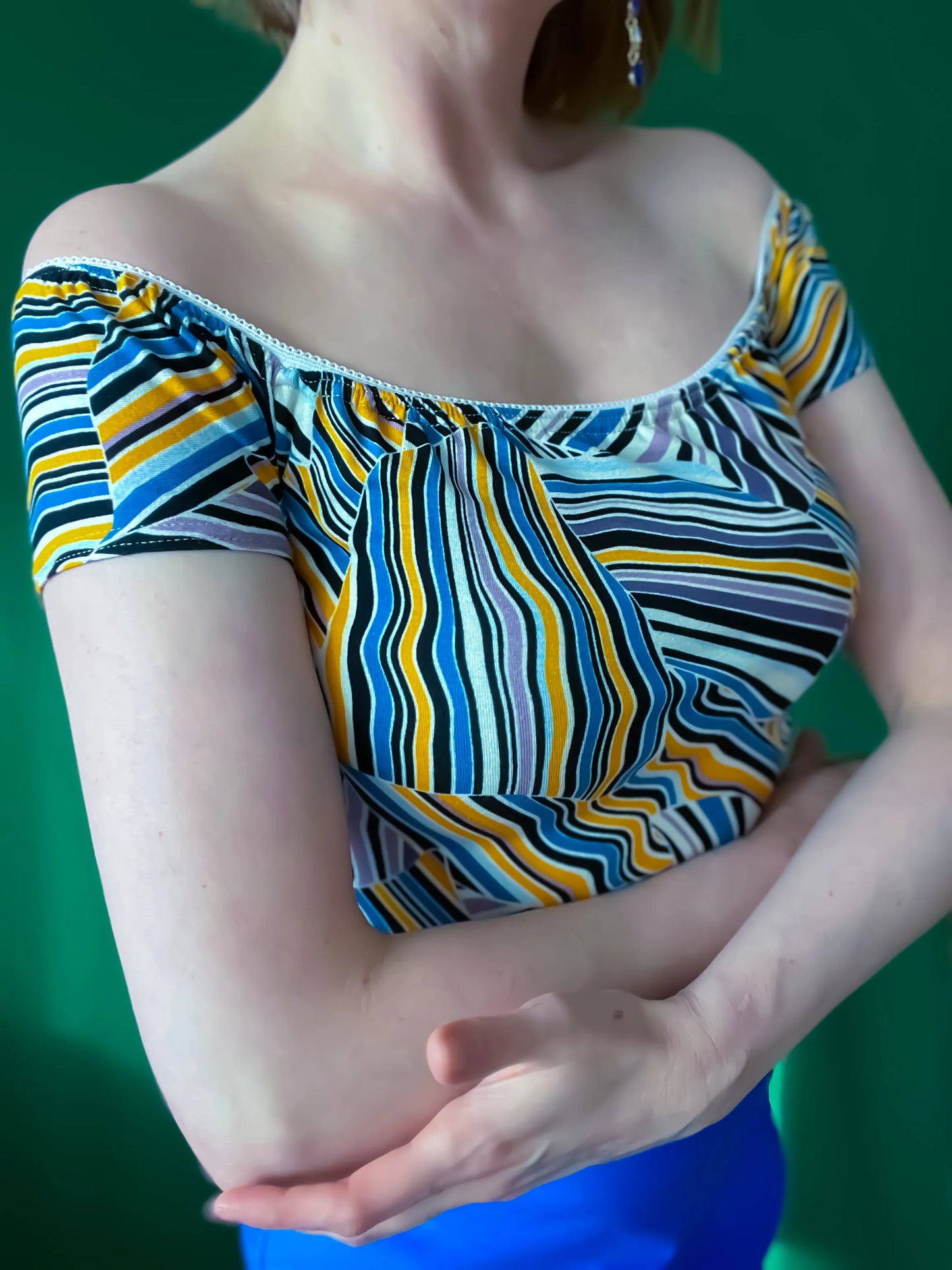 Striped tango top in soft viscose - one of a kind