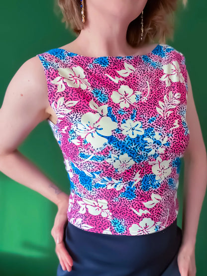 Bright lycra tango top - one of a kind