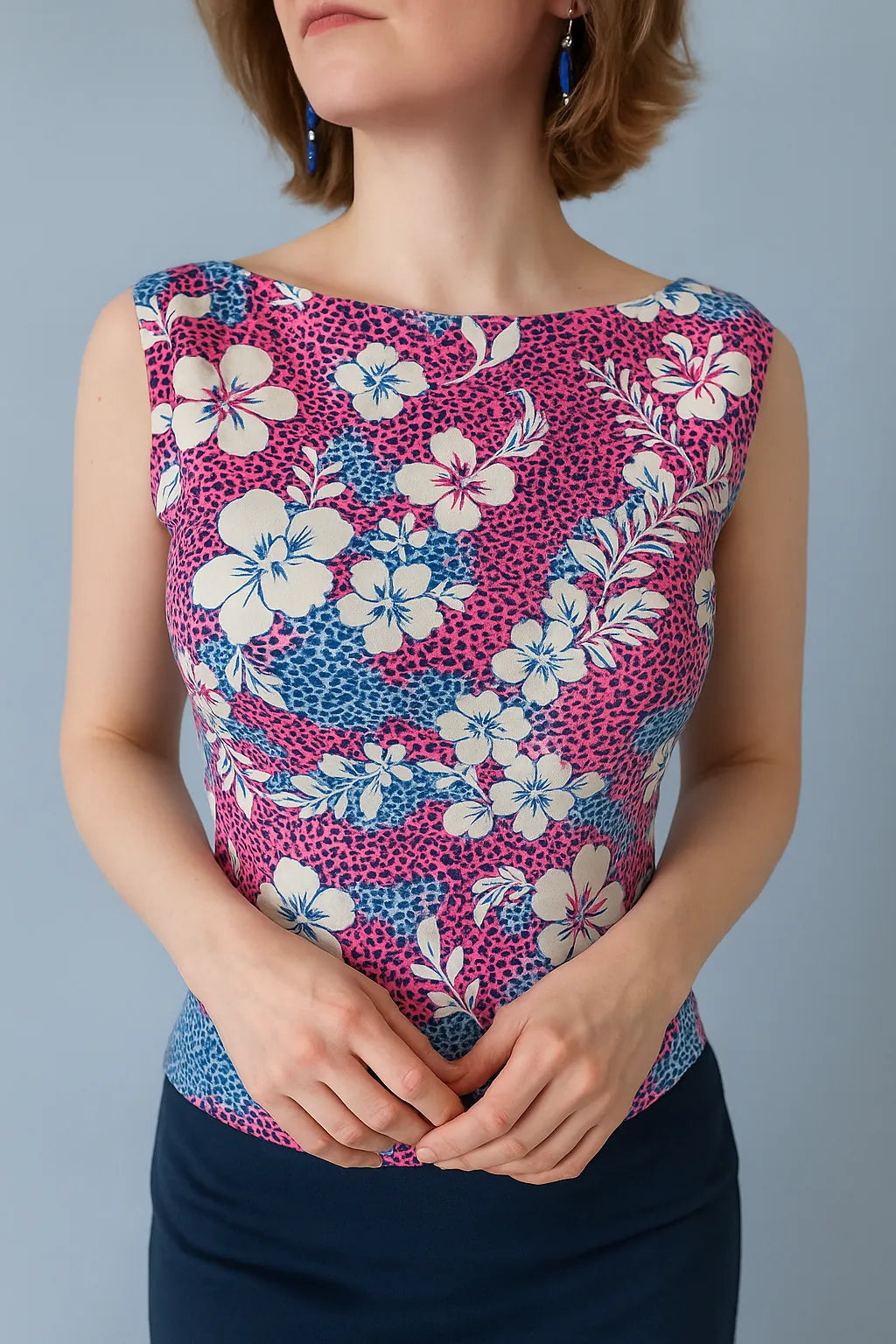 Bright lycra tango top - one of a kind