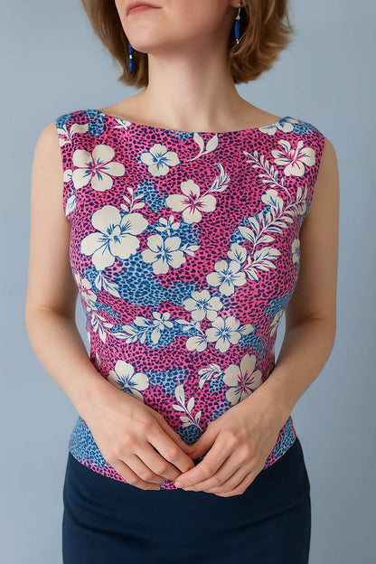 Bright lycra tango top - one of a kind