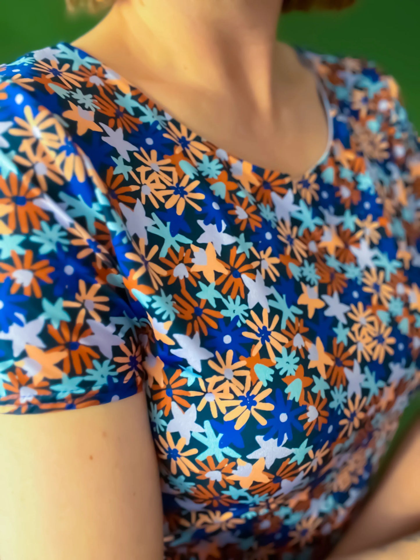 Silky jersey floral tango top - one of a kind