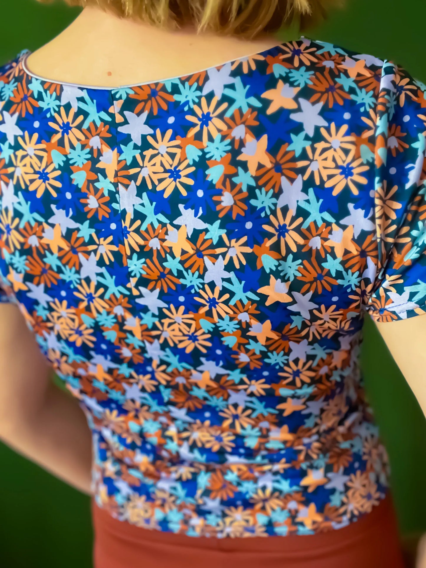 Silky jersey floral tango top - one of a kind