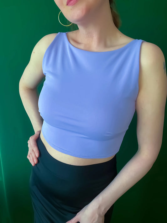 Lilac Tango Crop Top with Lace Back