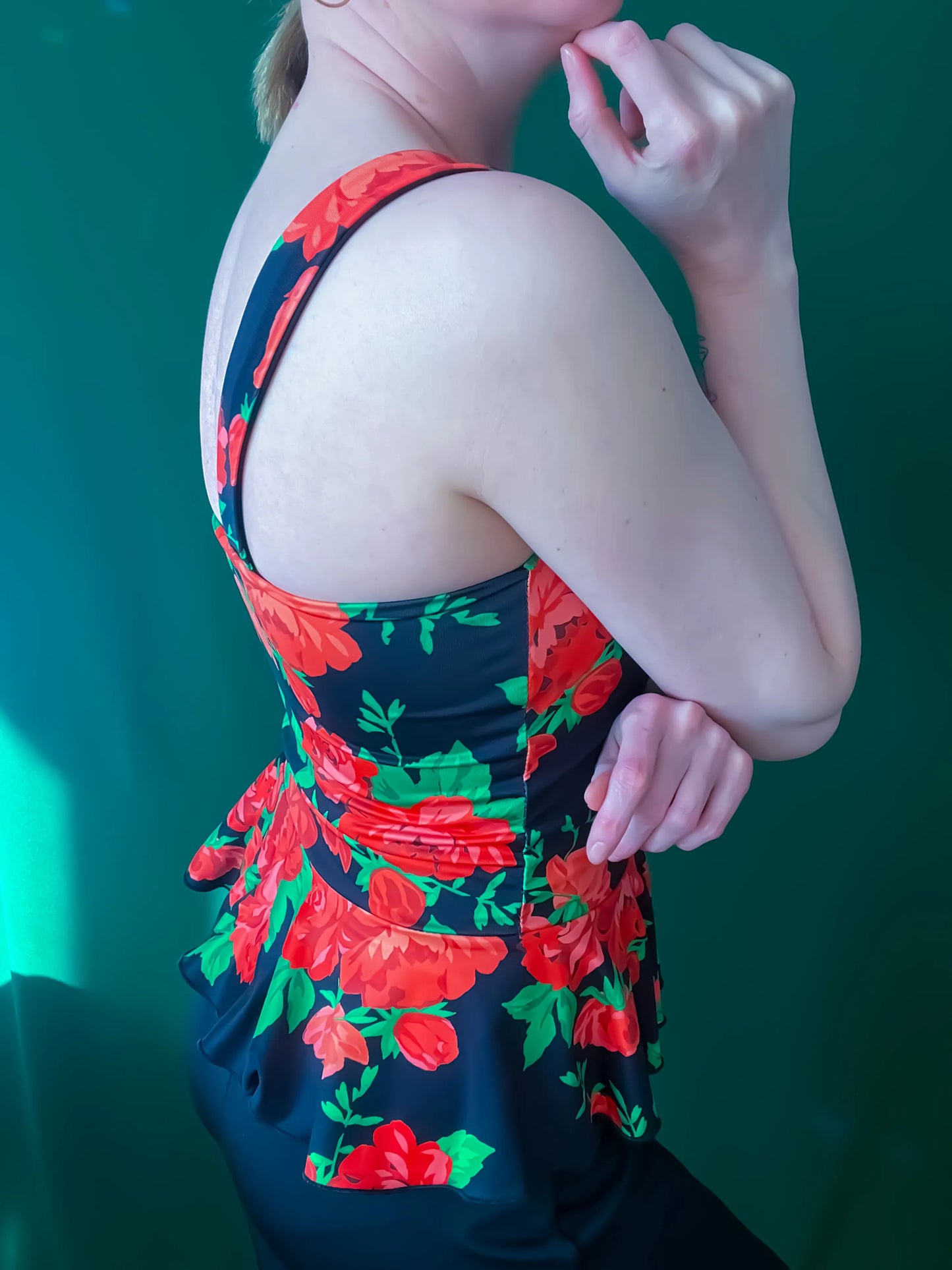 Floral tango top with peplum