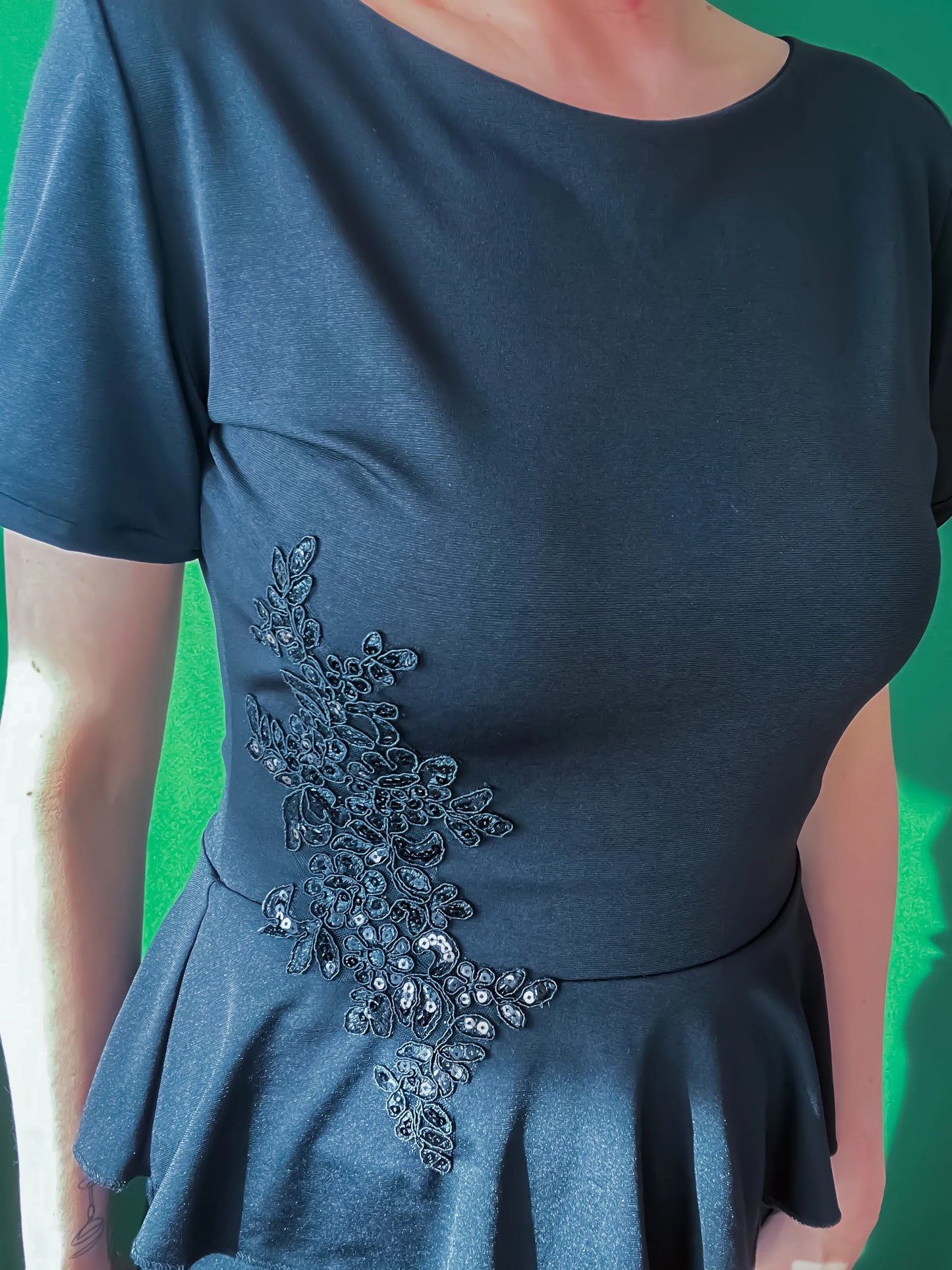 Exclusive basque tango top in lined silky jersey