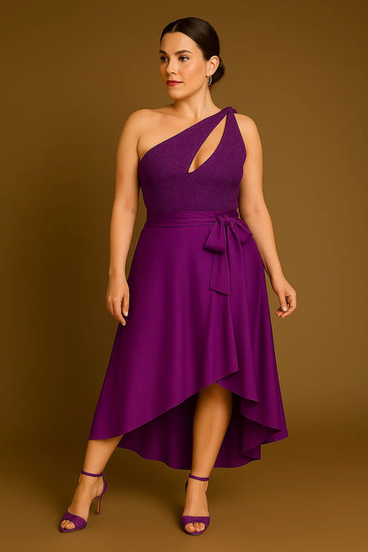 Glamorous tango top with cutout neckline and one-shoulder design