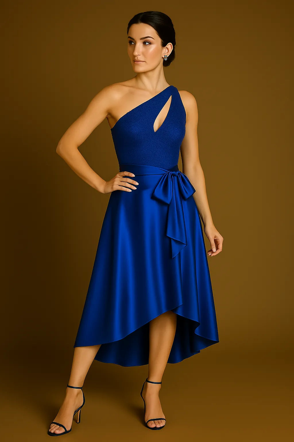 Glamorous tango top with cutout neckline and one-shoulder design