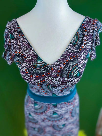 Graceful tango dress with wide skirt and back tail detail