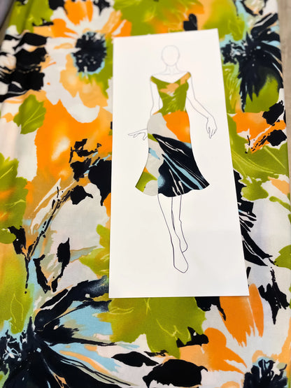 Romantic tango dress with flutter sleeves and flowing skirt