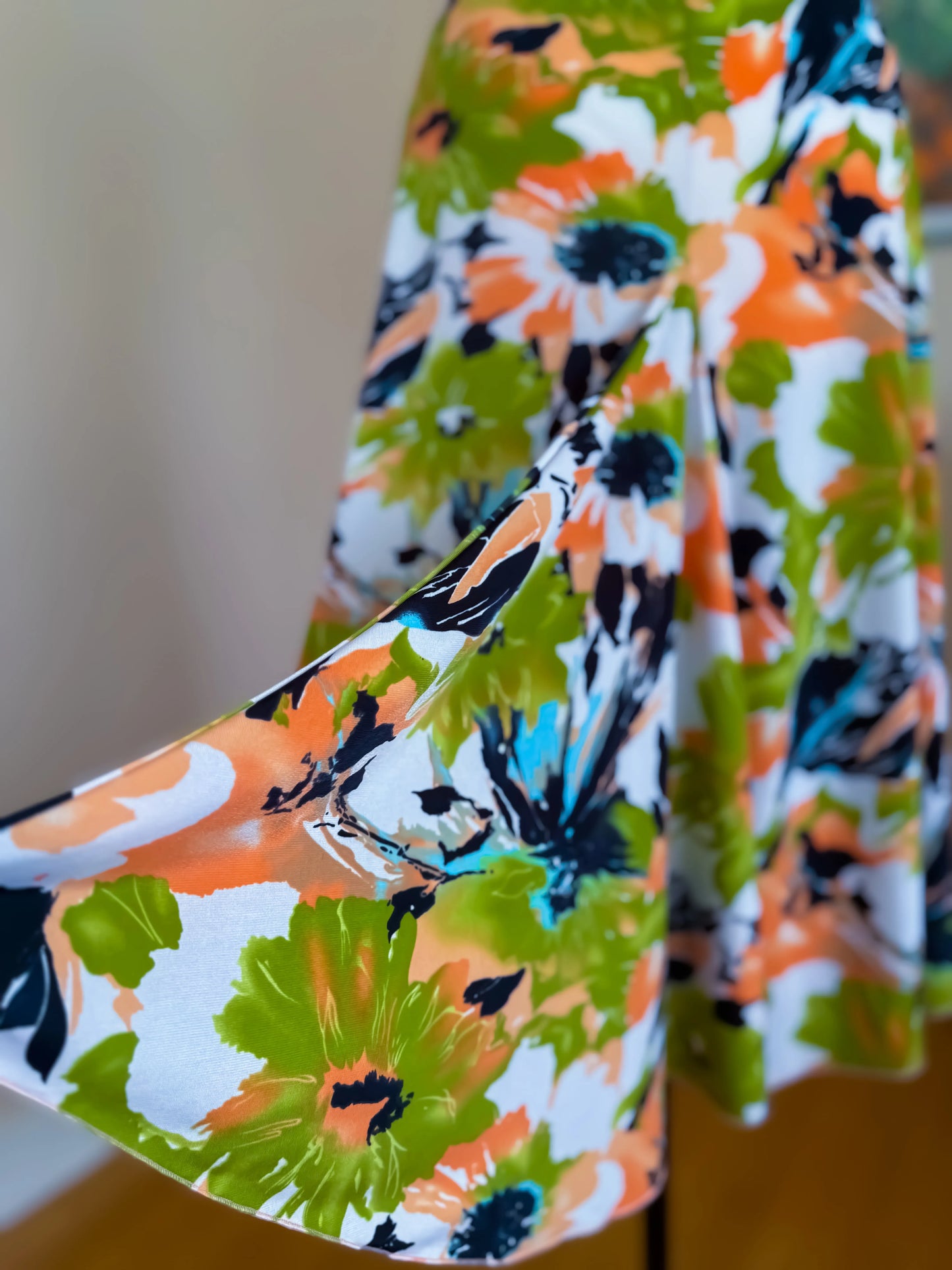 Floral Tango Dress with Flowing Skirt