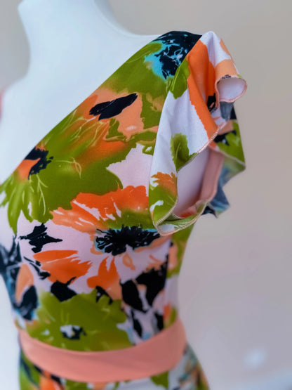 Floral Tango Dress with Flowing Skirt