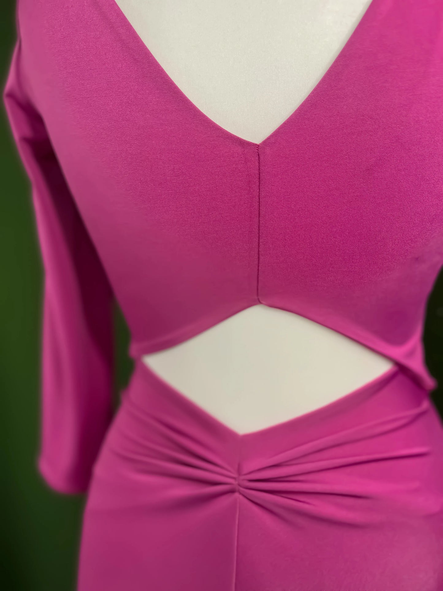 Cold rose tango dress with shimmering waist embroidery