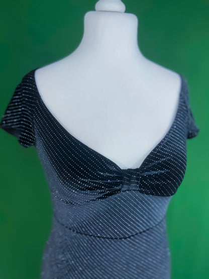 Exclusive black velvet gown with diamond sparkle effect