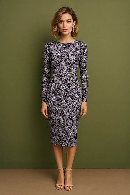 Exclusive figure-hugging midi dress with back slit