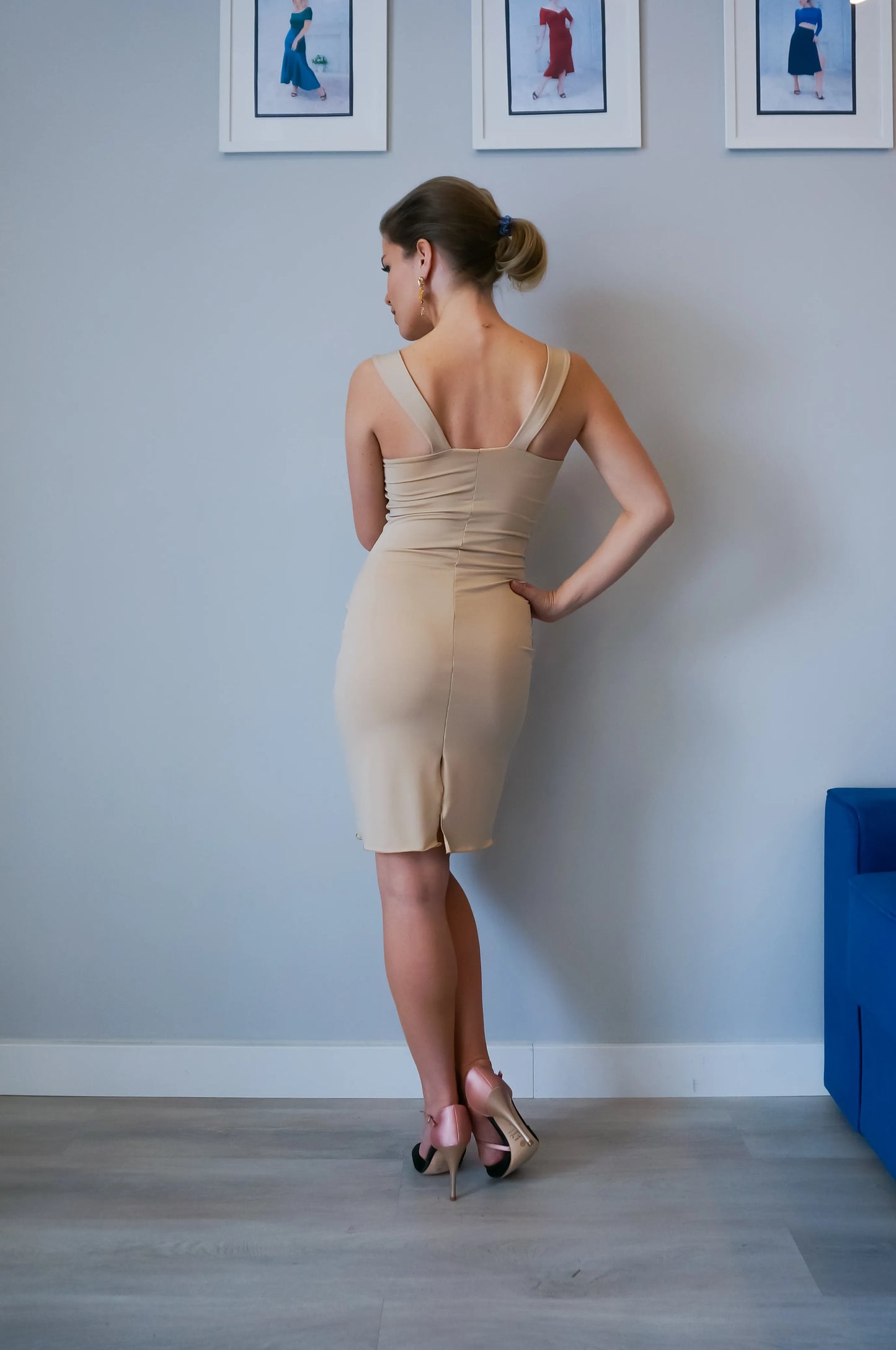 Limited edition red jersey mini dress with lining