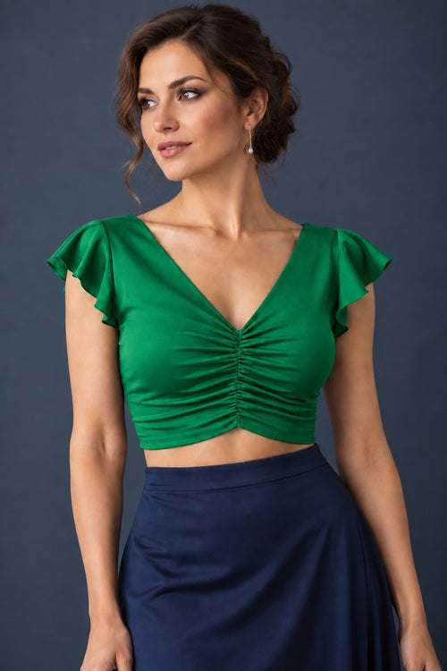 Zartes Jersey-Tango-Top mit Flatterärmeln