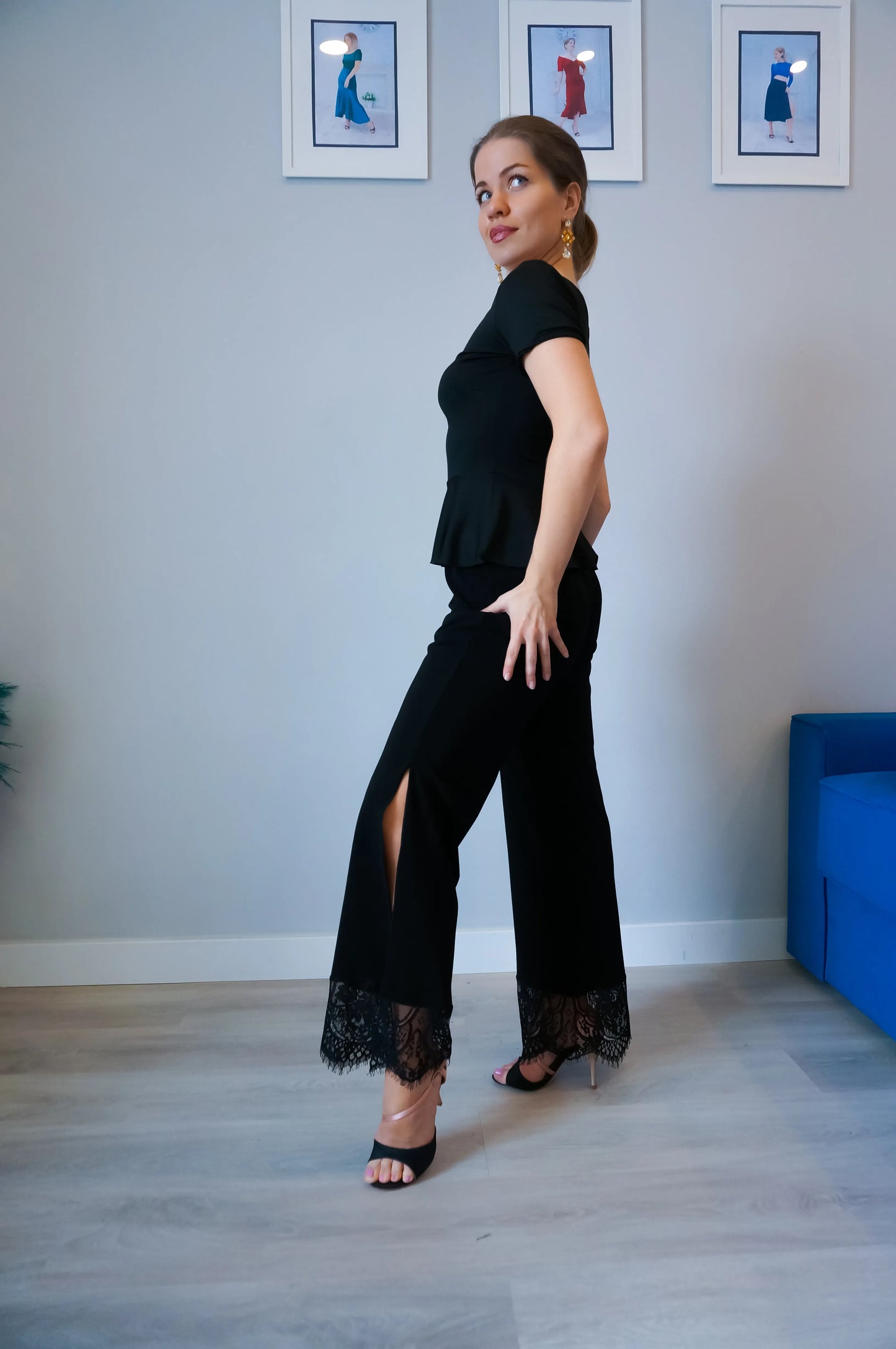 Graceful tango pants with high waistband