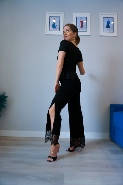 Graceful tango pants with high waistband