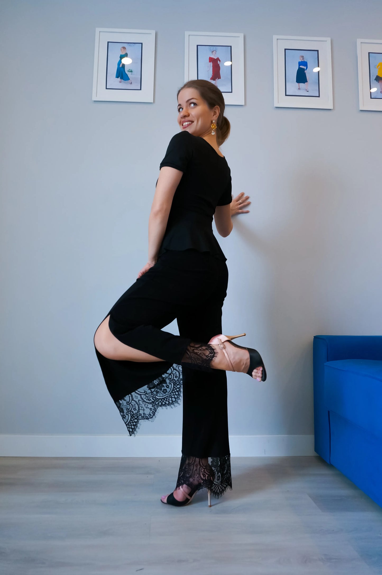 Graceful tango pants with high waistband