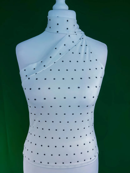 Polka dot jersey tango top - one of a kind