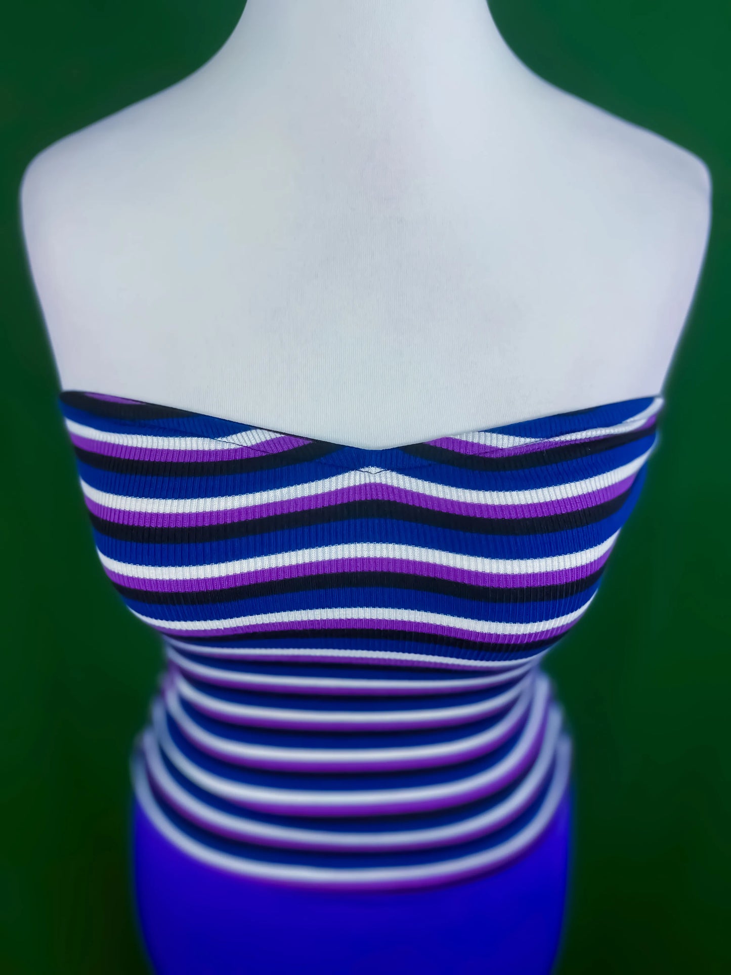 Striped knit bandeau top - one of a kind