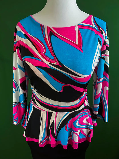 Elegant tango peplum top in soft viscose