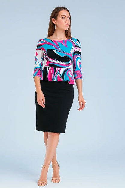 Elegant tango peplum top in soft viscose