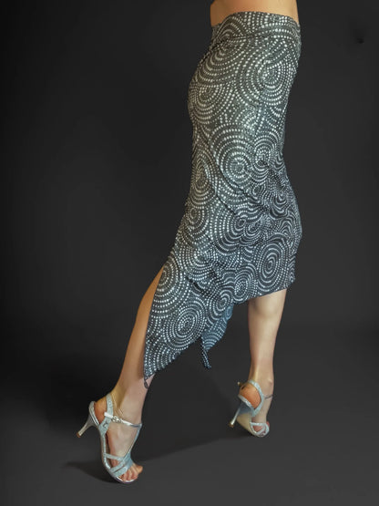Feminine high-low tango skirt with fishtail detail