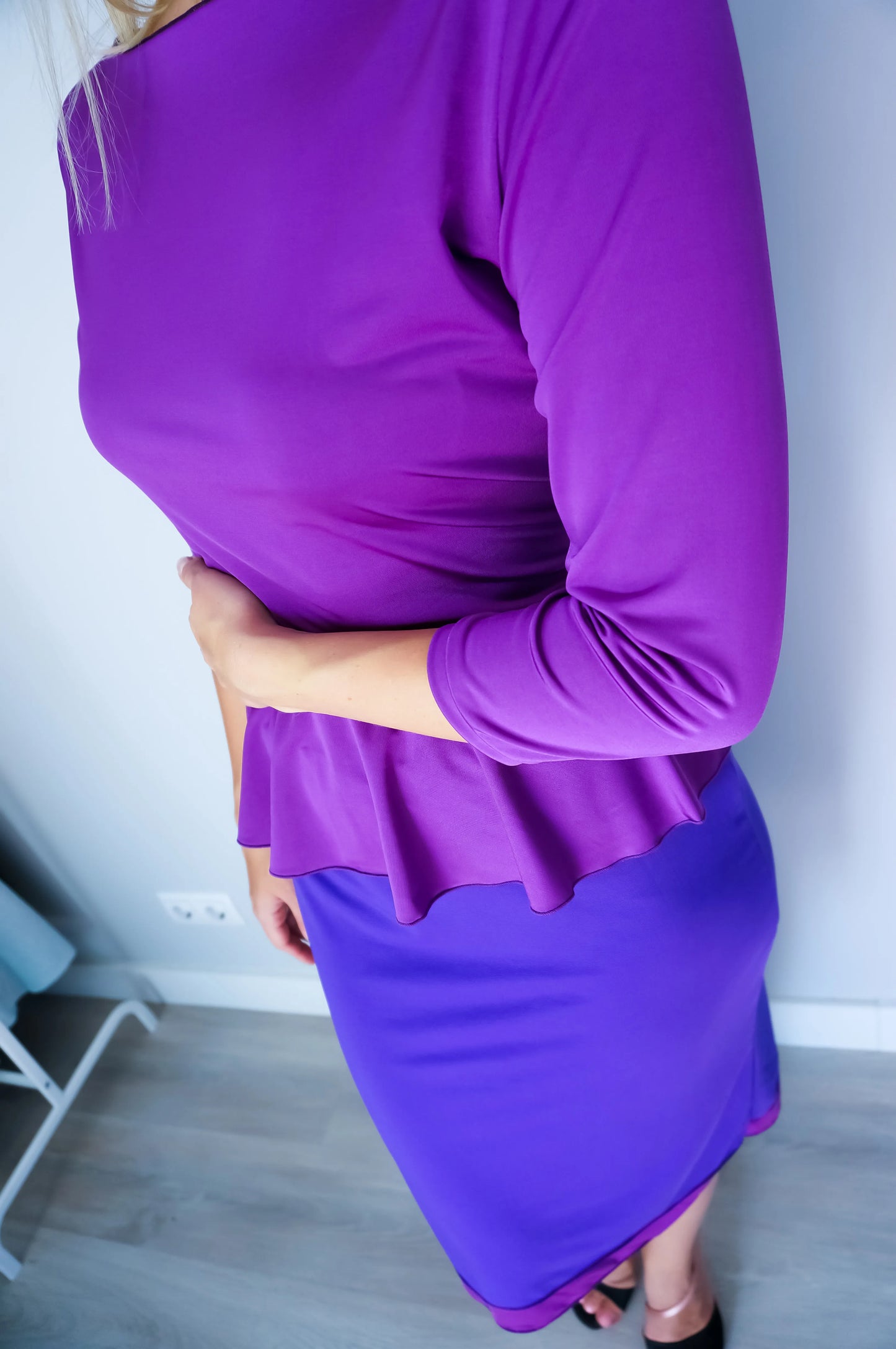 Silky stretch jersey tango top for tango evenings