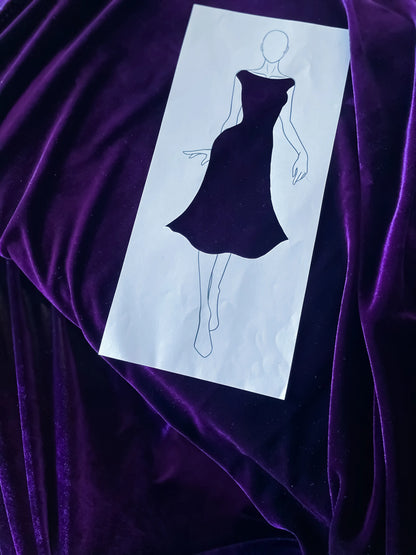 Graceful velvet tango dress with slit