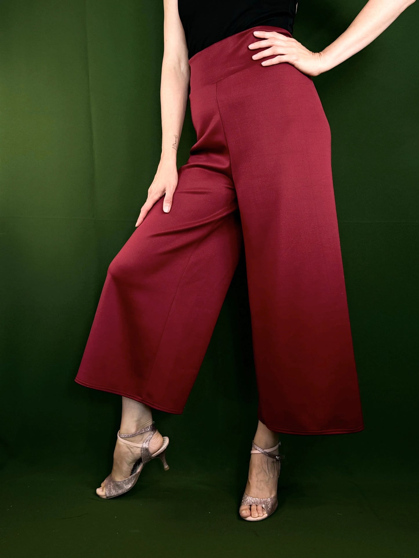 Exclusive burgundy tango pants with elegant silhouette