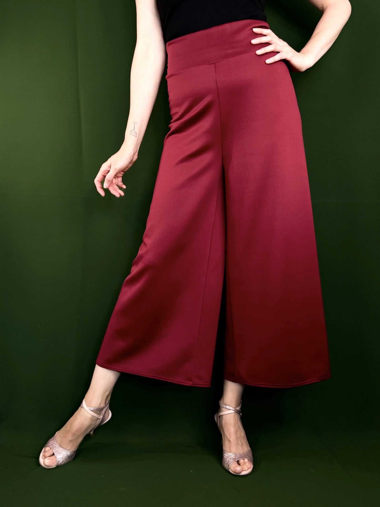 Exclusive burgundy tango pants with elegant silhouette