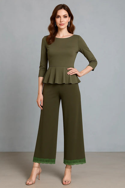 Woman wearing green tango pants