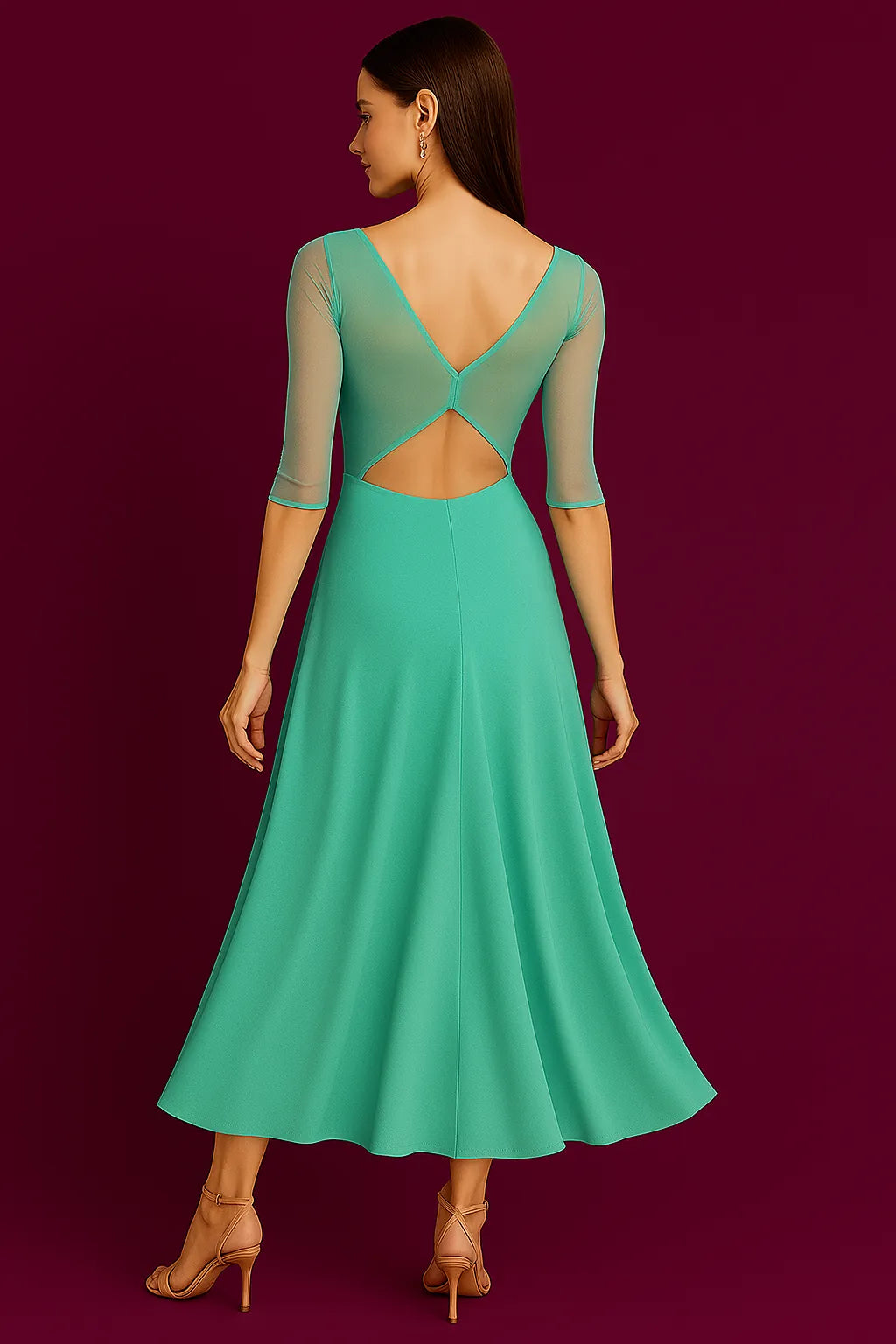 Exclusive tiffany jersey dress with back godet