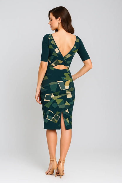 Practical and stylish viscose tango dress with V-cut back