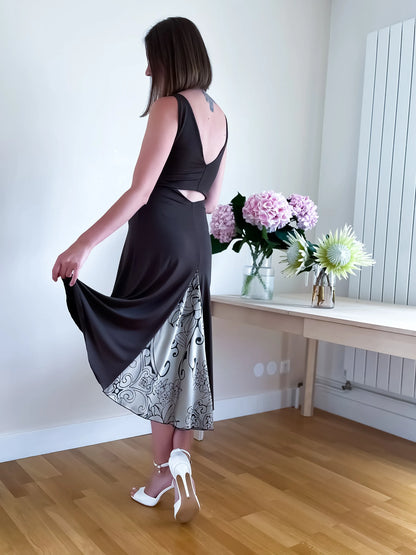 Limited edition tango dress with voluminous silk insert