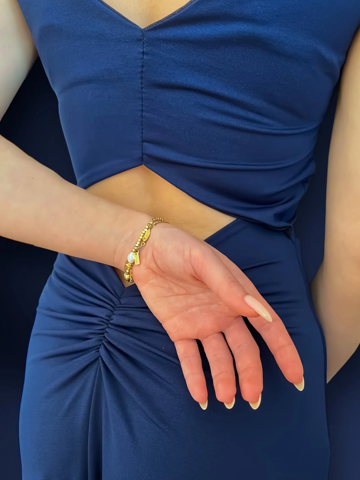 Elegant A-line dress crafted from silky jersey with full lining for comfort and flow