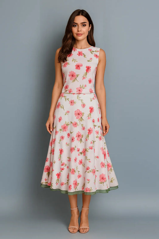 Graceful tango skirt in green chiffon and jersey layers